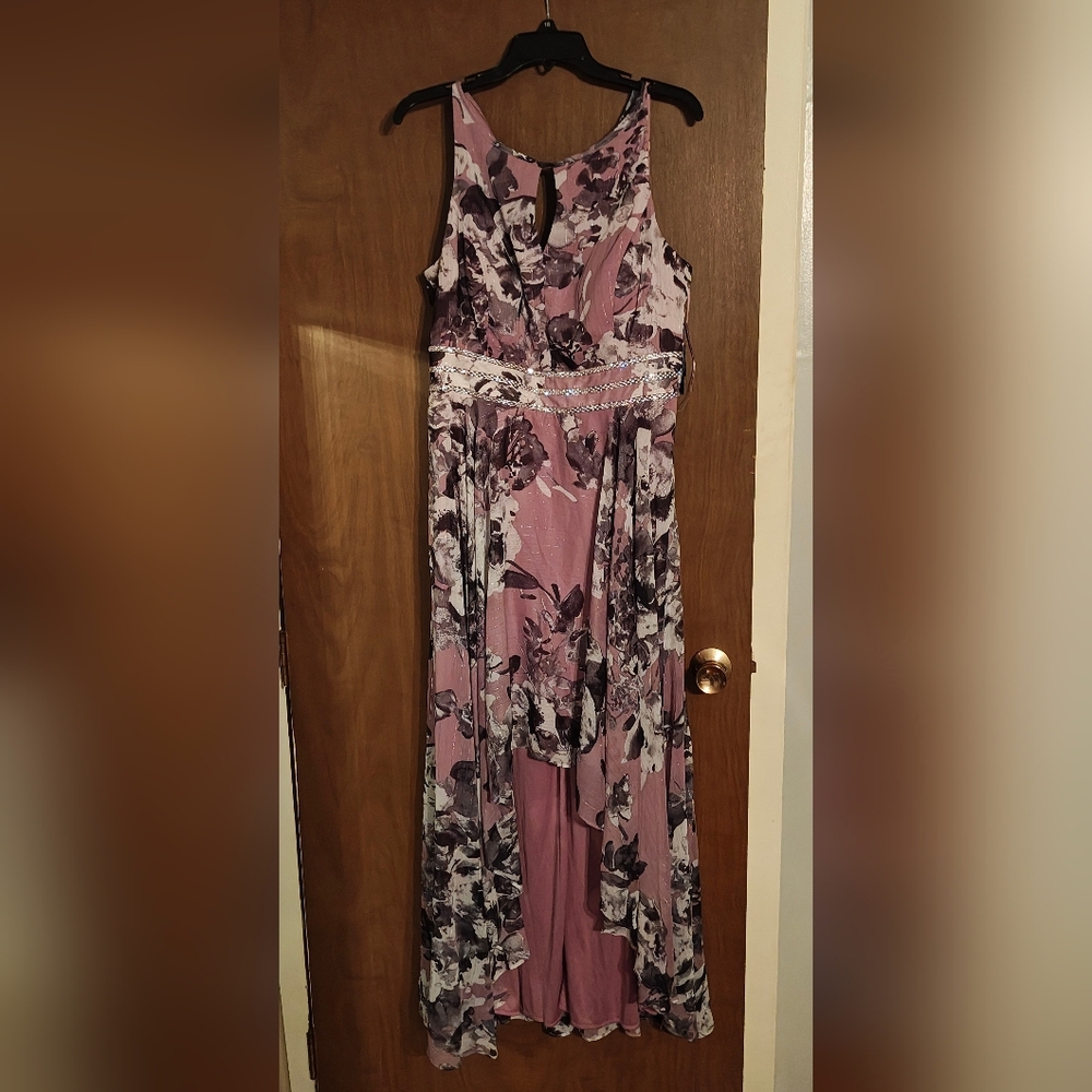 Size 16 R&M Richards Formal Hi-low Floral Dress #0471